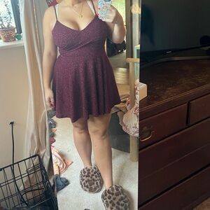 large wine colored Windsor dress